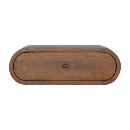 Lina Wall-Mounted Round Bedside — Chestnut — product photograph