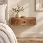 Lina Wall-Mounted Rounded Bedside — Natural — styled interior