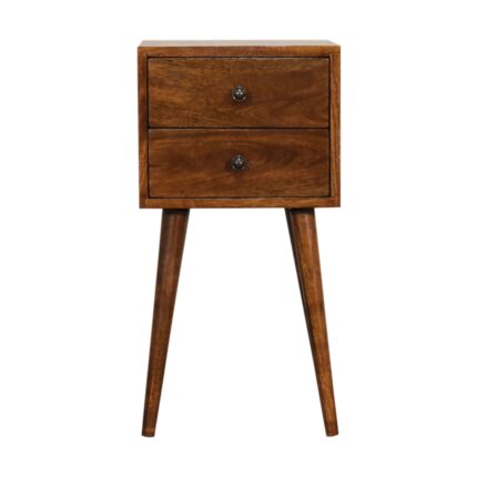 Forma Petite Two-Drawer Bedside — Chestnut — product photograph