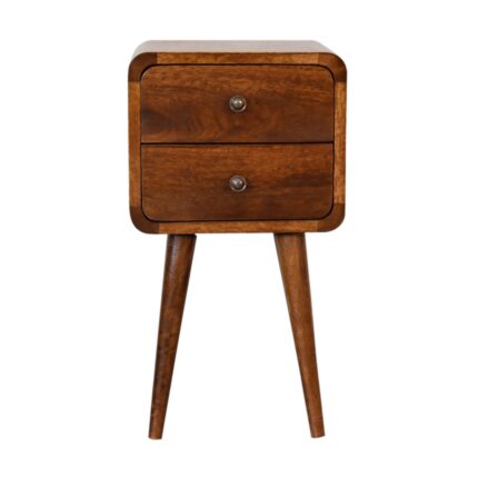 Lina Petite Curved Bedside — Chestnut · 30 × 55 cm — product photograph