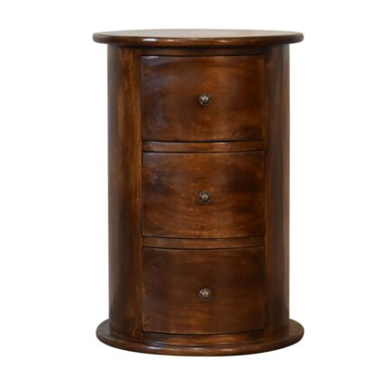 Runa Round Three-Drawer Chest — product photograph
