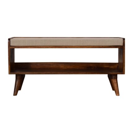 Nord Mud Linen Storage Bench — Chestnut — product photograph