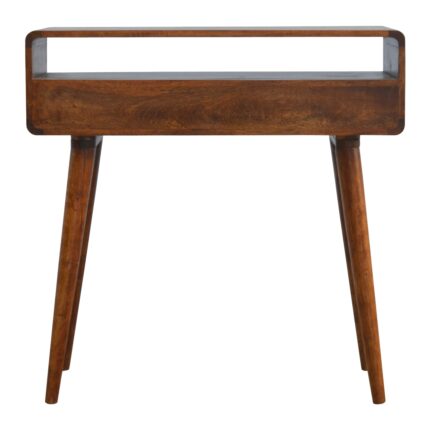 Lina Curved Console Table — Chestnut — product photograph