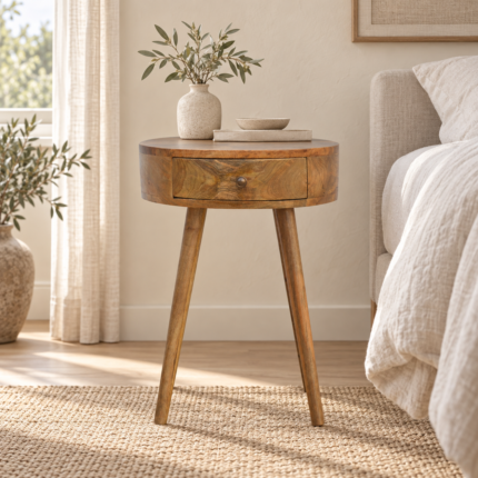 Nord Circular Shaped Bedside — styled interior