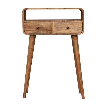 Lina Petite Curved Console Table — Natural — product photograph