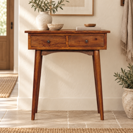 Forma Petite Hallway Console — Chestnut — styled interior