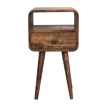 Lina Petite Grey Wash Curve Open Bedside — Grey Washed — product photograph