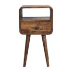 Lina Petite Grey Wash Curve Open Bedside — Grey Washed — product photograph