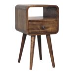 Lina Petite Grey Wash Curve Open Bedside — Grey Washed — product photograph