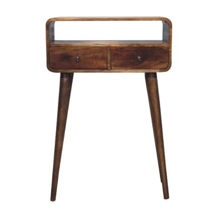 Lina Petite Grey-wash Curved Console — Grey Washed — product photograph
