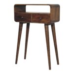 Lina Petite Grey-wash Curved Console — Grey Washed — product photograph