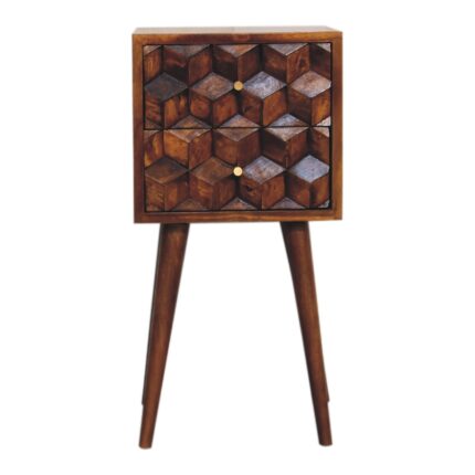 Forma Petite Cube Two-Drawer Bedside — Chestnut — product photograph