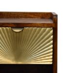 Mila Petite Gold One-Drawer Bedside — Chestnut — product photograph