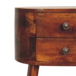 Lina Petite Rounded Bedside Table — Chestnut — product photograph