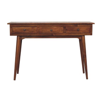 Forma Large Three-Drawer Console — Chestnut — product photograph