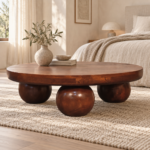 Forma Ball-Leg Coffee Table — Chestnut — styled interior