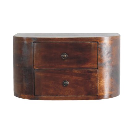 Lunar Two-Drawer Floating Bedside — Chestnut — product photograph