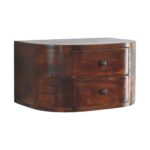 Lunar Two-Drawer Floating Bedside — Chestnut — product photograph