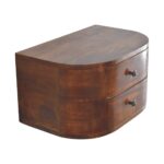 Lunar Two-Drawer Floating Bedside — Chestnut — product photograph