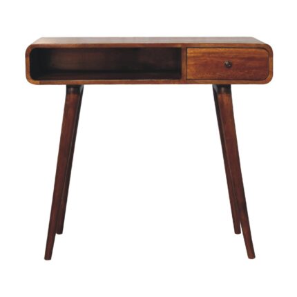 Lina Curved Writing Desk — Chestnut — product photograph