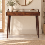 Forma Elevated Console Table — Chestnut — styled interior