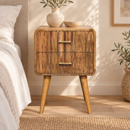 Forma T-bar Ridged Bedside — Natural — styled interior