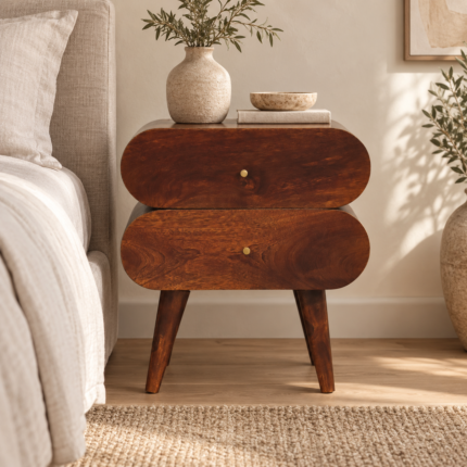 Forma Bubble Bedside — Chestnut — styled interior