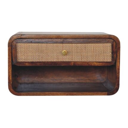 Forma Wall-Mounted Open Woven Bedside — Chestnut — product photograph