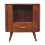Cortez T-bar Open Slot Cabinet — Chestnut — product photograph