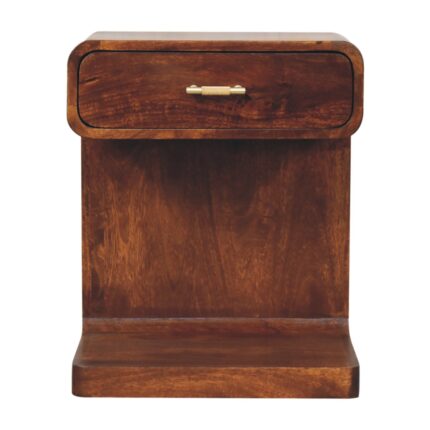 Lina T-Bar Rounded Bedside — Chestnut — product photograph