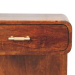 Lina T-Bar Rounded Bedside — Chestnut — product photograph