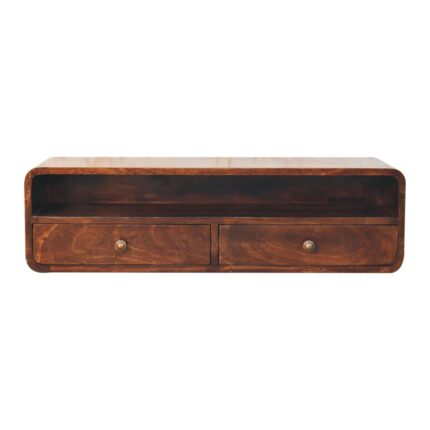 Walden Floating Walnut Open Console — California Walnut — product photograph