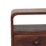 Lina Petite Curved Bedside with Open Slot — Honey Caramel — product photograph