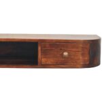 Lunar Two-Drawer Wall-Mounted Console — Chestnut · 110 × 15 cm — product photograph