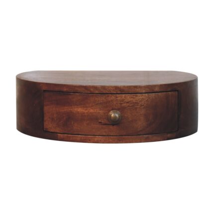 Lina Wall-Mounted Rounded Bedside — Honey Caramel — product photograph