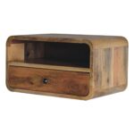 Lina Large Curve Upper Slot Floating Bedside — Natural — product photograph