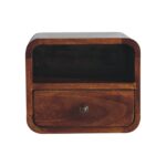 Lina Petite Wall-Mounted Curved Bedside with Open Slot — Chestnut — product photograph