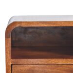 Lina Petite Wall-Mounted Curved Bedside with Open Slot — Chestnut — product photograph
