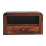 Forma Chunky One-Drawer Wall-Mounted Bedside — Chestnut — product photograph