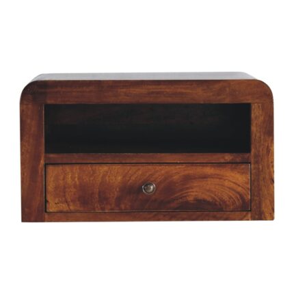 Forma Chunky One-Drawer Wall-Mounted Bedside — Chestnut — product photograph
