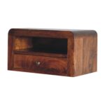 Forma Chunky One-Drawer Wall-Mounted Bedside — Chestnut — product photograph