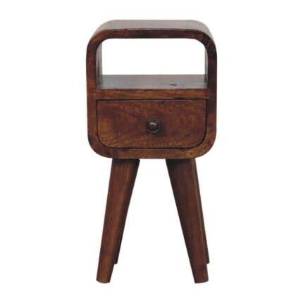Lina Petite Curve Open Slot Bedside — Chestnut — product photograph