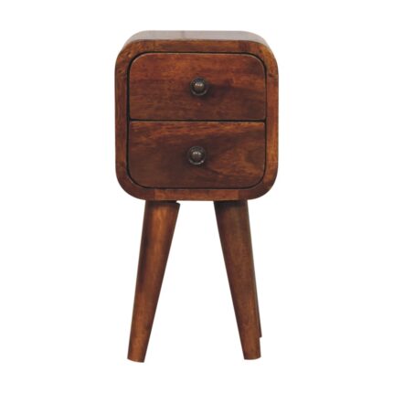Lina Petite Curved Bedside — Chestnut · 20 × 40 cm — product photograph