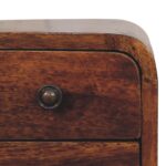 Lina Petite Curved Bedside — Chestnut · 20 × 40 cm — product photograph