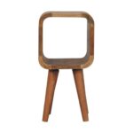 Lina Petite Minimalist Open Curved Bedside — Natural — product photograph