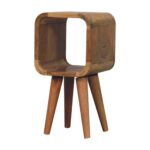 Lina Petite Minimalist Open Curved Bedside — Natural — product photograph