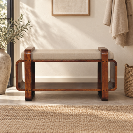 Loop Bench — Chestnut — styled interior