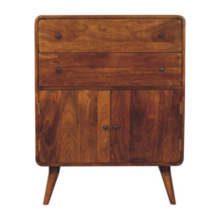 Lina Curved Charm Cabinet — Chestnut — product photograph