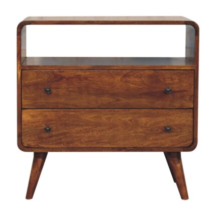 Lina Curved Charm Chest — Chestnut — product photograph