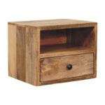 Solis One-Drawer Wall-Mounted Bedside — Natural — product photograph